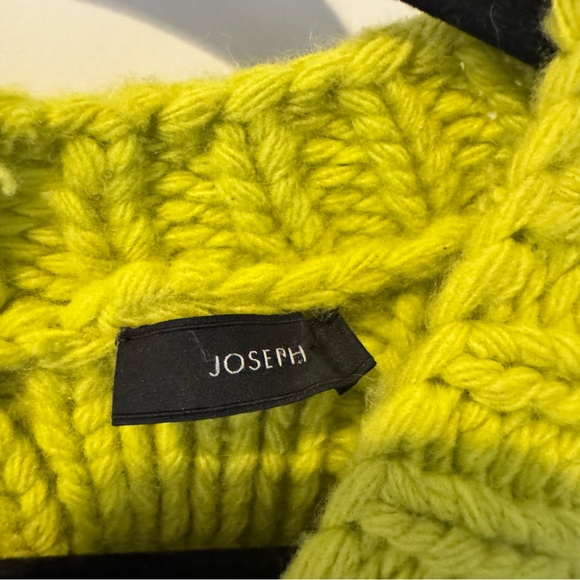 JOSEPH Lime Green Cable Knit Sweater Crewneck | M - Picture 2 of 5